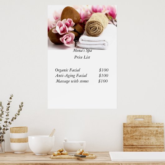 スパ料金表 ポスター (キッチン)