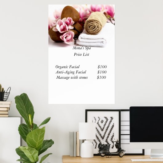 スパ料金表 ポスター (ホームオフィス)