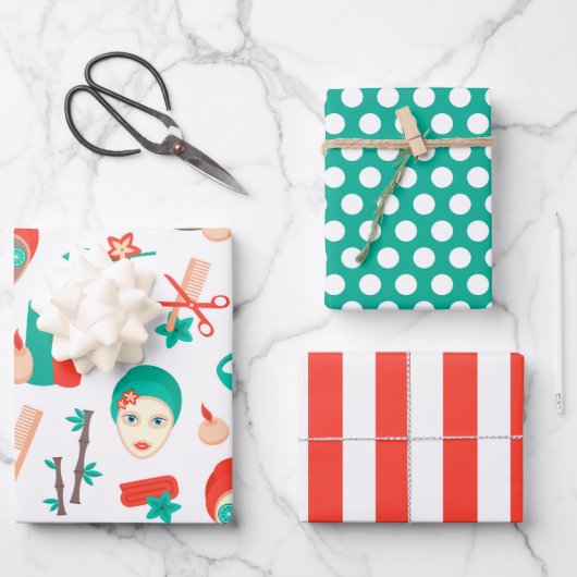 スパ日美しいトリートメントラッピング紙セット ラッピングペーパーシート (正面)