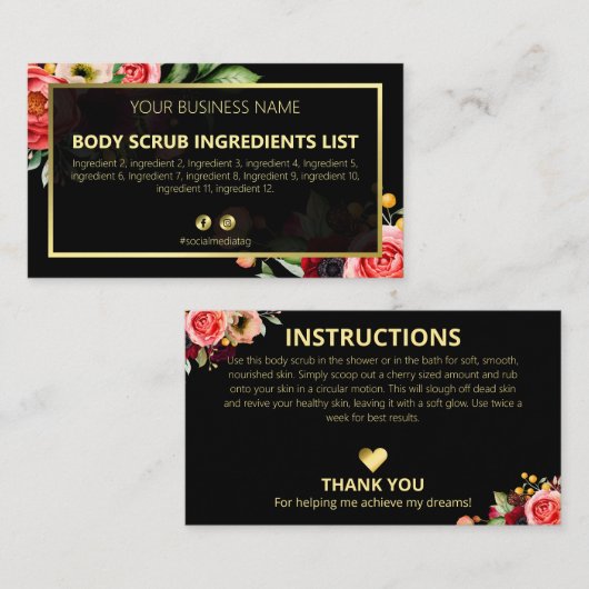 スパ材料の説明 名刺 (正面/裏面)