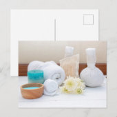 スパ機器ソルトタオル及びスパ用薬草プレス ポストカード (正面/裏面)