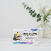 スパ油ハーブ入浴剤 | 水彩画 | 大理石 名刺 (スタンド正面)