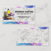 スパ油ハーブ入浴剤 | 水彩画 | 大理石 名刺 (正面/裏面)