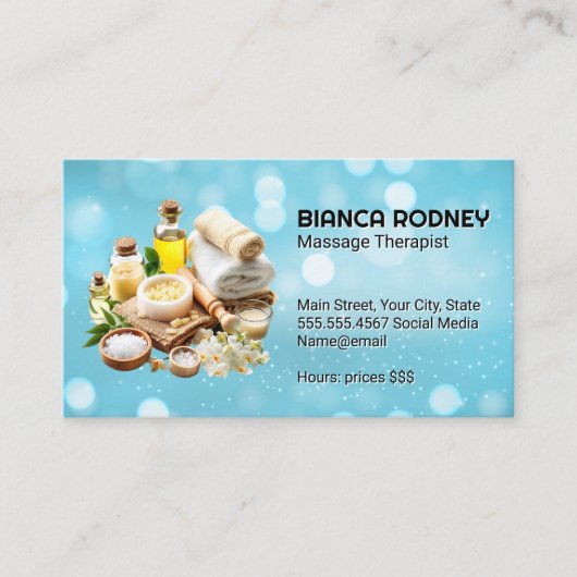 スパ油及び入浴剤 | ボケ 名刺 (正面)