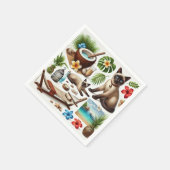 スパ猫をテーマにした猫好き用トリートメント スタンダードカクテルナプキン (角)