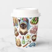 スパ猫をテーマにした猫好き用トリートメント 紙コップ (正面)