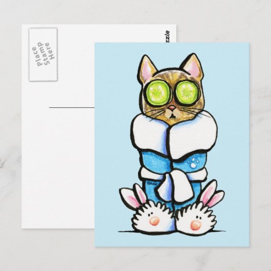 スパ猫 ポストカード (正面/裏面)