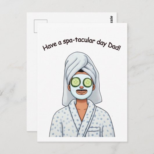 スパ的な日のパパの父親の贈り物を持っている ポストカード (正面/裏面)