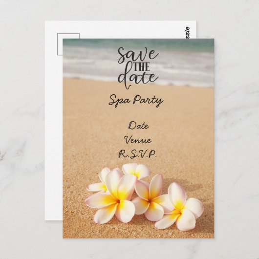 スパ瞑想ヨガプルメリアの日付を保存 ポストカード (正面/裏面)