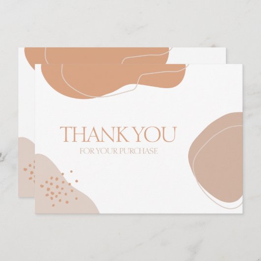 スパ石の形状抽象芸術オーガニック幾何エレガント サンキューカード (正面/裏面)