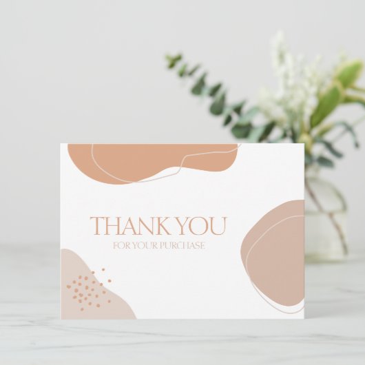 スパ石の形状抽象芸術オーガニック幾何エレガント サンキューカード (スタンド正面)