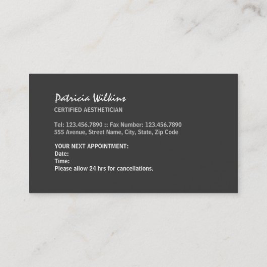 スパ石 予約カード (裏面)