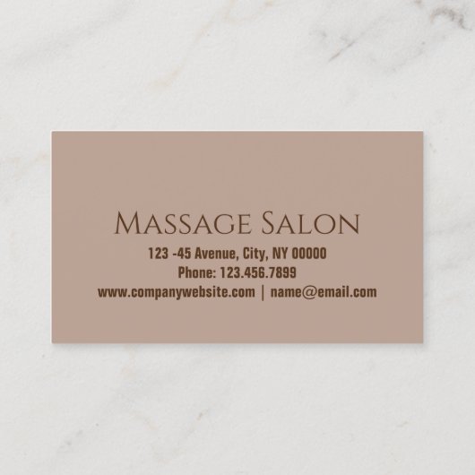 スパ美しいサロンアロマセラピーマッサージセラピー 名刺 (裏面)
