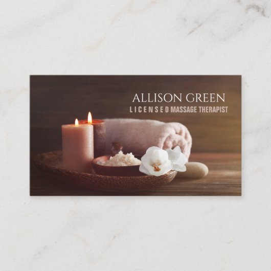 スパ美しいサロンアロマセラピーマッサージセラピー 名刺 (正面)