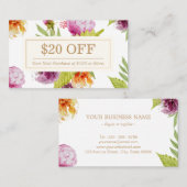 スパ美しいサロンフローラアールデコ割引クーポン 割引カード (正面/裏面)