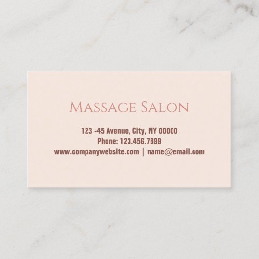 スパ美しいサロンマッサージセラピスト花屋 名刺 (裏面)