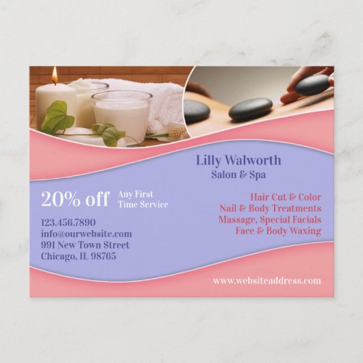 スパ美しいマッサージ葉書 案内ポストカード (正面)