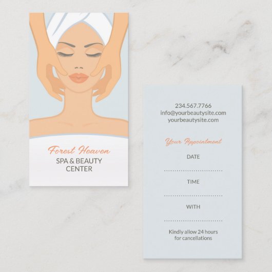スパ美しい付き/アポイントメントカード 予約カード (正面/裏面)