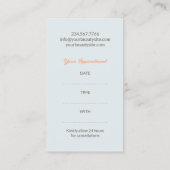 スパ美しい付き/アポイントメントカード 予約カード (裏面)