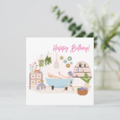 スパ自気にハッピーバースデー女性ギフト カード (スタンド正面)