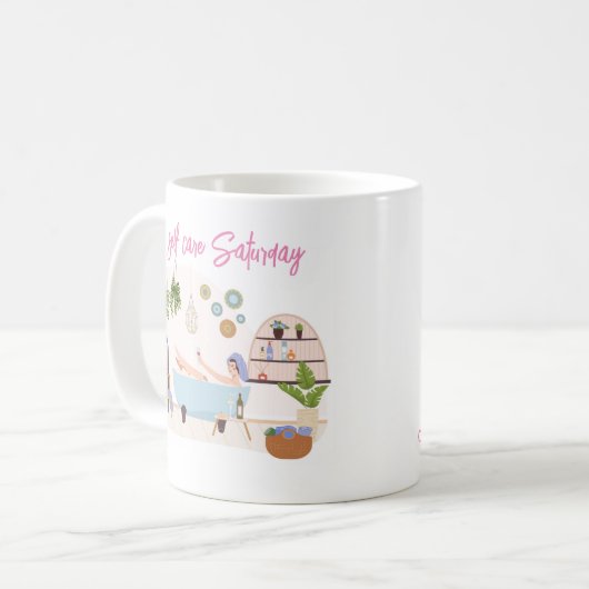 スパ自気に土曜パーソナライズされた名 コーヒーマグカップ (正面左)