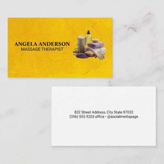 スパ製品とマッサージ油 名刺 (正面/裏面)