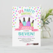 スパ誕生日の招待状マニキュアーズサロンピンク 招待状 (スタンド正面)