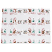 スパ誕生日スリーポバーパンパーバースデーパーティー ラージペーパーバッグ (正面)