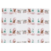 スパ誕生日スリーポバーパンパーバースデーパーティー ラージペーパーバッグ (裏面)