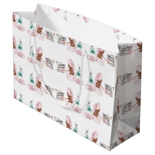 スパ誕生日スリーポバーパンパーバースデーパーティー ラージペーパーバッグ (裏面アングル)