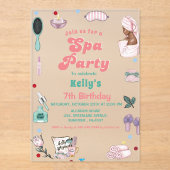 スパ誕生日パンパーパーティー誕生日 アクリル招待状 (正面)