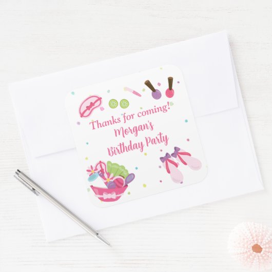 スパ誕生日パーティーの好意 スクエアシール (封筒)