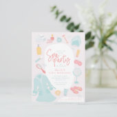 スパ誕生日パーティーの招待 ポストカード (スタンド正面)