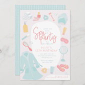 スパ誕生日パーティーの招待 招待状 (正面/裏面)