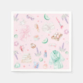 スパ誕生日パーティーピンク スタンダードカクテルナプキン (正面)