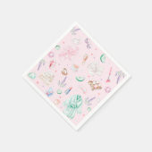 スパ誕生日パーティーピンク スタンダードカクテルナプキン (角)