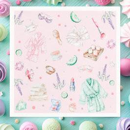 スパ誕生日パーティーピンク スタンダードカクテルナプキン