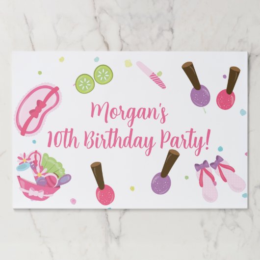 スパ誕生日パーティー紙ランチョンマット ペーパーパッド (正面)