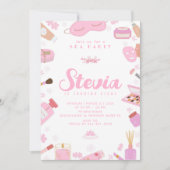 スパ誕生日パーティー編集可能招待状 招待状 (正面)