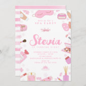 スパ誕生日パーティー編集可能招待状 招待状 (正面/裏面)