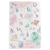 スパ誕生日パーティー ミディアムペーパーバッグ (裏面)