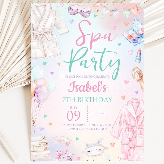 スパ誕生日パーティー 招待状