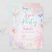 スパ誕生日パーティー 招待状 (正面/裏面)