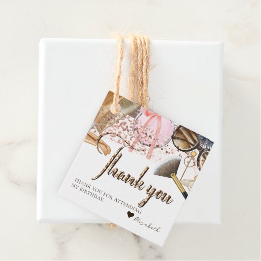 スパ誕生日写真ありがとうメッセージカード フェイバータグ (インサイチュ)