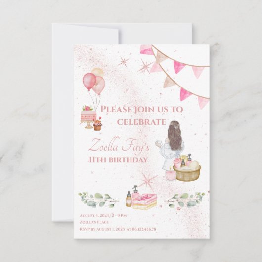 スパ誕生日招待状 (正面)