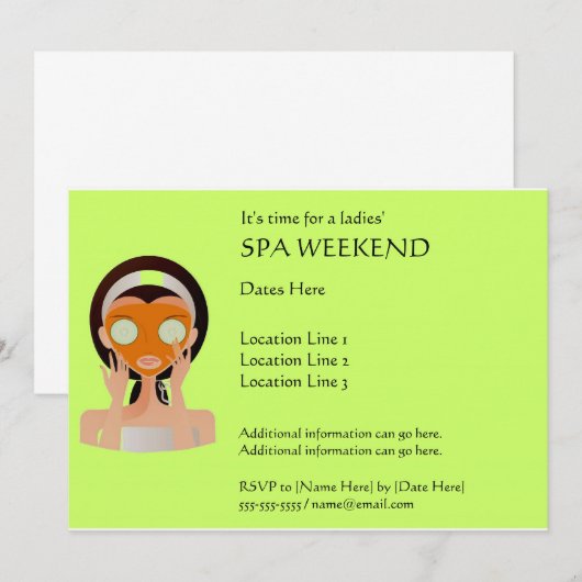 スパ週末招待状 招待状 (正面/裏面)