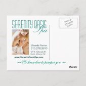 スパ顧客休日割引(ティール(緑がかった色))はがき ポストカード (裏面)