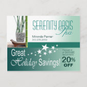 スパ顧客休日割引(ティール（緑がかった色）)はがき ポストカード (正面)