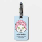 スパ|のパンダはあなたの名前を加えます ラゲッジタグ (裏面縦)