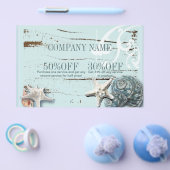 スパ アクアブルー ビーチ ウッド スターフィッシュ シェル チラシ (シングル)